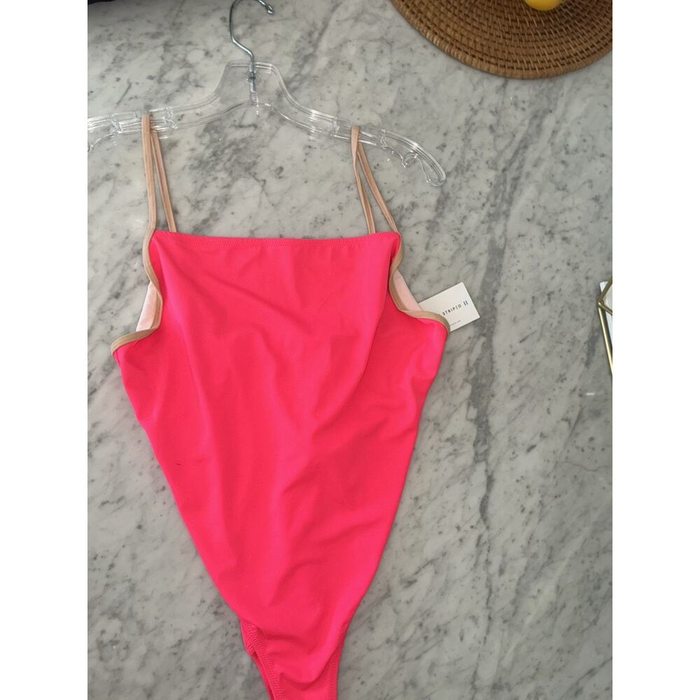 Solid & Striped One Piece Swimsuit Large The Chelsea Pink Nude WS-1070-1099